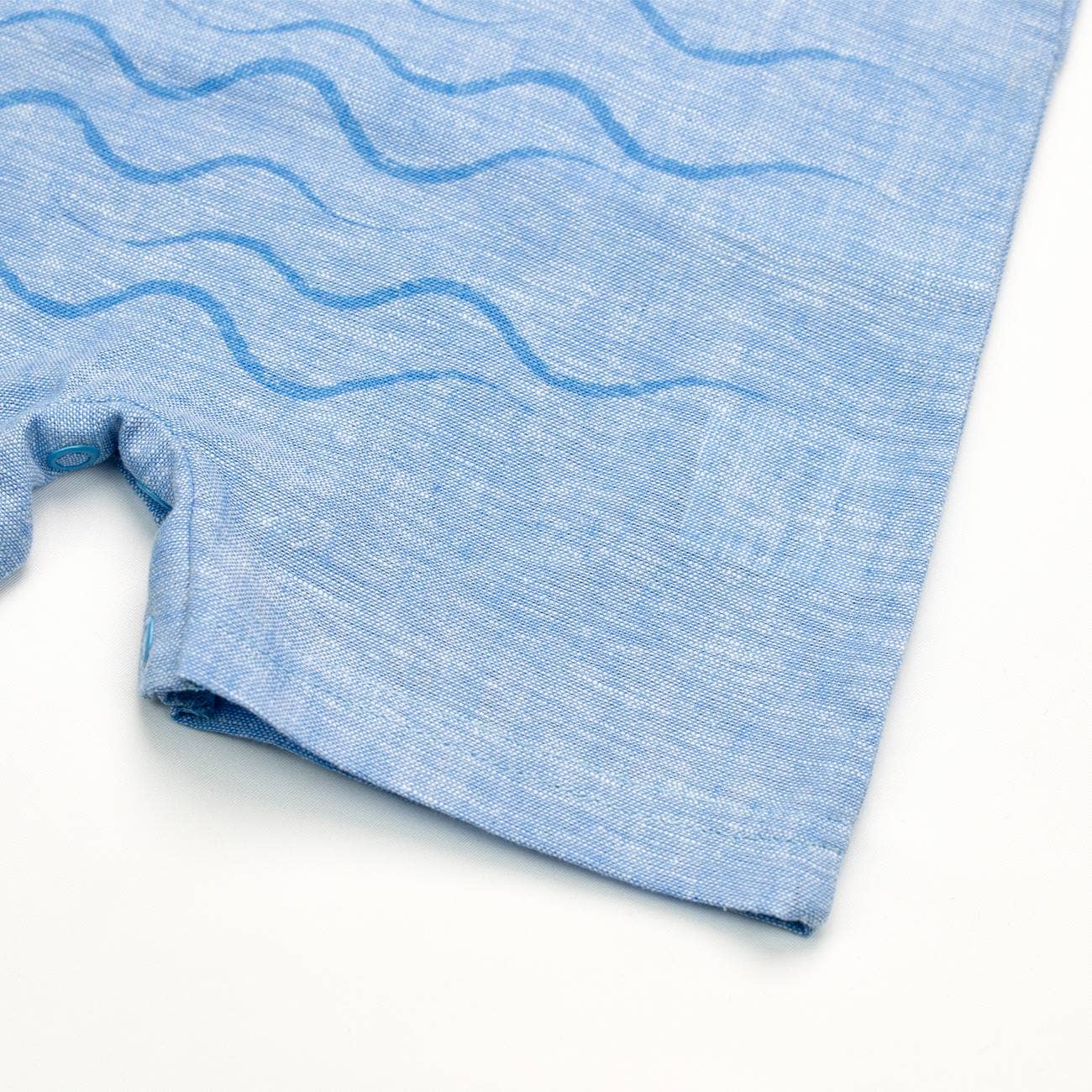 16786 - Salopette en lin + t-shirt - PE 26: White/blue / 6 M
