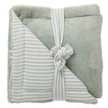 Couverture Luxe fausse fourrure angora / coton rayé vert